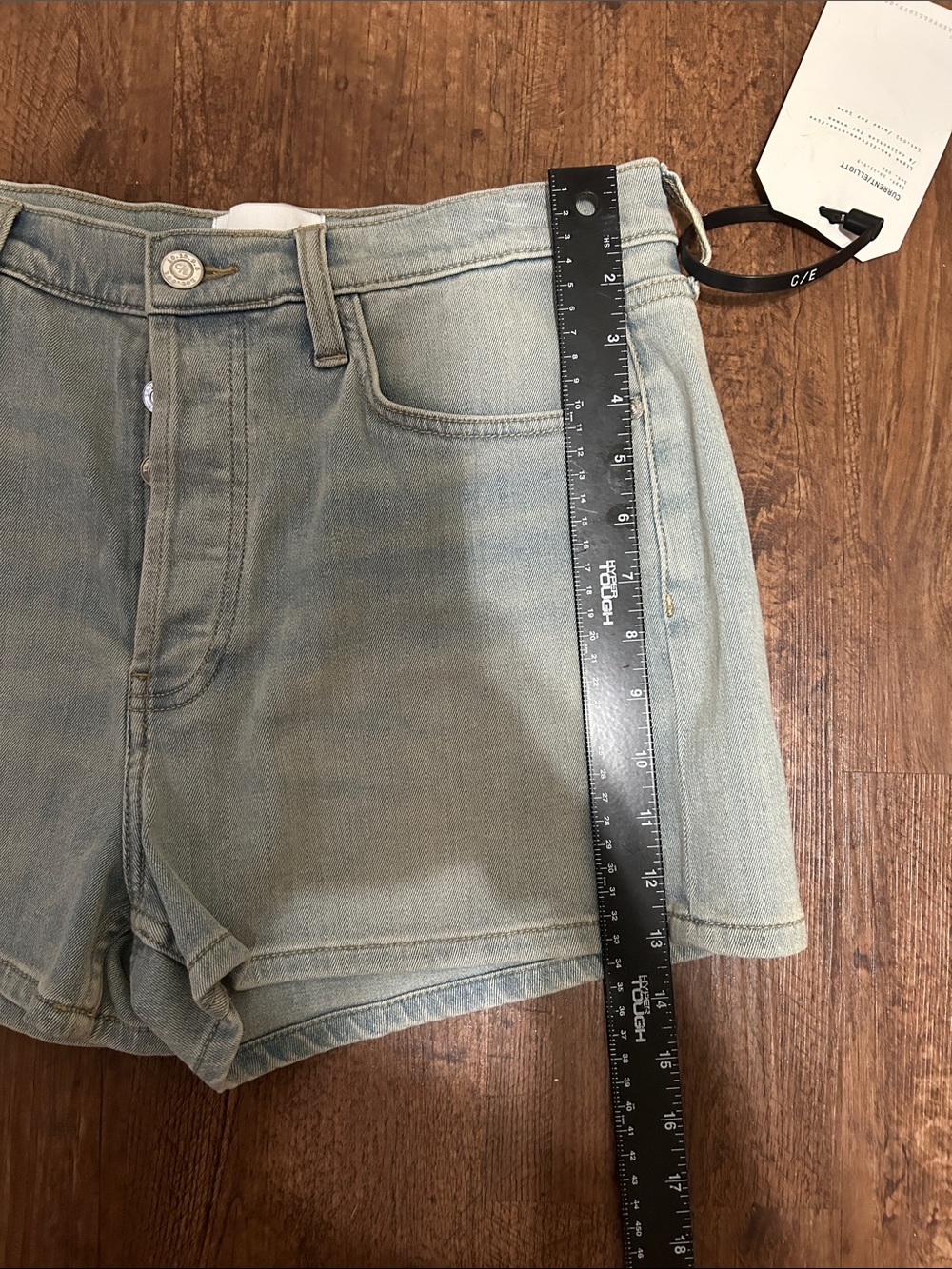 Current/Elliott Light Blue Denim Button-Fly Shorts - Picture 6 of 6